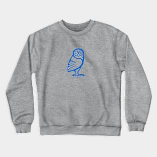 Athena owl. Design for ancient Greece fans in blue ink Crewneck Sweatshirt